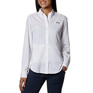 Nwt Columbia Women’s PFG Tamiami II Long Sleeve Shirt white fishing summer beach